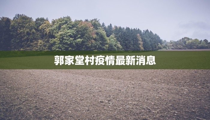 郭家堂村疫情最新消息