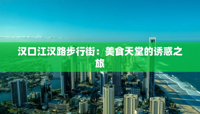 汉口江汉路步行街：美食天堂的诱惑之旅