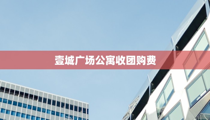 壹城广场公寓收团购费 壹城广场公寓收团购费